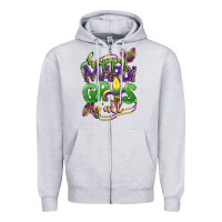 Heather Grey happy mardi gras yall Zipper Hoodie - CowGirlArtShop