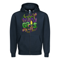 Navy happy mardi gras yall Zipper Hoodie - CowGirlArtShop