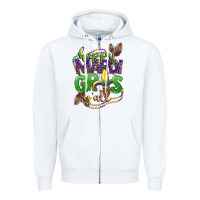 White happy mardi gras yall Zipper Hoodie - CowGirlArtShop