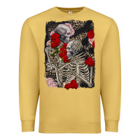 Antique Gold Two skeletons hugging Valentine's Day Premium Sweatshirt - FaDigitalArtStudio