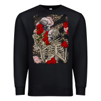 Black Two skeletons hugging Valentine's Day Premium Sweatshirt - FaDigitalArtStudio
