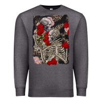 Charcoal Heather Two skeletons hugging Valentine's Day Premium Sweatshirt - FaDigitalArtStudio