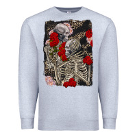 Heather Grey Two skeletons hugging Valentine's Day Premium Sweatshirt - FaDigitalArtStudio