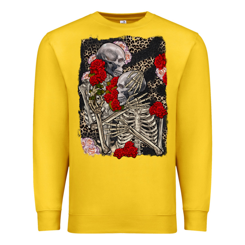 Two Skeletons Hugging Valentine's Day Premium Sweatshirt by FaDigitalArtStudio | Teevron
