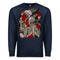 Navy Two skeletons hugging Valentine's Day Premium Sweatshirt - FaDigitalArtStudio