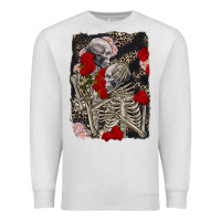 Oatmeal Heather Two skeletons hugging Valentine's Day Premium Sweatshirt - FaDigitalArtStudio