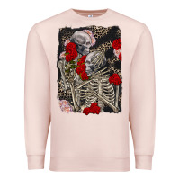 Pale Pink Two skeletons hugging Valentine's Day Premium Sweatshirt - FaDigitalArtStudio