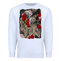 White Two skeletons hugging Valentine's Day Premium Sweatshirt - FaDigitalArtStudio