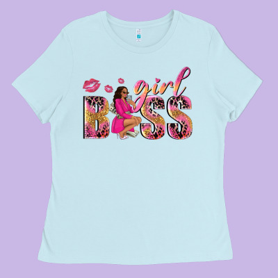 Girl Boss Afro Black Woman Ladies Tee Designed By Nancycooperartshop