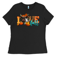 Black love fall holstein cow Ladies Tee - Jasminsmagicworld
