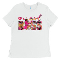 White girl boss afro black woman Ladies Tee - NancyCooperArtShop