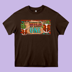 Texas Longhorn Wild One Cactus Licanse Plate Heavy Core Tee Designed By Artiststas