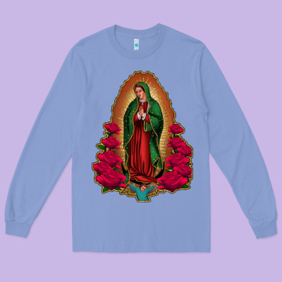 Our Lady Of Guadalupe Long Sleeve Tee Designed By Jasminsmagicworld