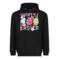 Black Happy Easter eggs Heavyweight Hoodie - OliviaCreatesArt