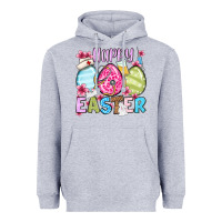 Heather Grey Happy Easter eggs Heavyweight Hoodie - OliviaCreatesArt