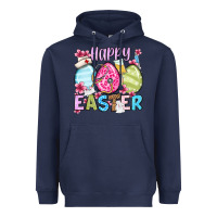 Navy Happy Easter eggs Heavyweight Hoodie - OliviaCreatesArt