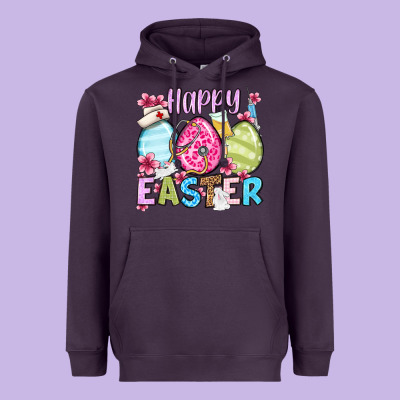 Happy Easter Eggs Heavyweight Hoodie Designed By Oliviacreatesart