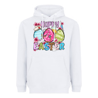 White Happy Easter eggs Heavyweight Hoodie - OliviaCreatesArt