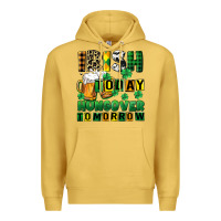 Antique Gold Irish today hungover tomorrow Premium Hoodie - CowGirlArtShop