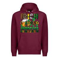Burgundy Irish today hungover tomorrow Premium Hoodie - CowGirlArtShop