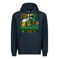 Navy Irish today hungover tomorrow Premium Hoodie - CowGirlArtShop