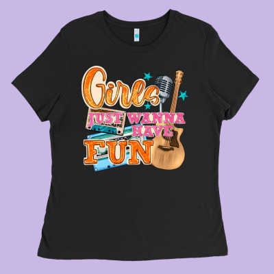 Girls Just Wanna Have Fun Ladies Tee Designed By Nancycooperartshop