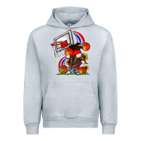 Heather Grey Basketball Gnome Urban Hoodie - CowhideDigitalArt