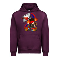 Mauve Wine Basketball Gnome Urban Hoodie - CowhideDigitalArt