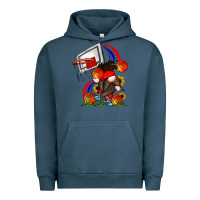 Pigment Midnight Navy Basketball Gnome Urban Hoodie - CowhideDigitalArt