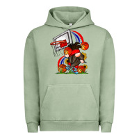 Pigment Oil Green Basketball Gnome Urban Hoodie - CowhideDigitalArt