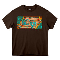 Chocolate Brown just a small town girl wlth gemstone arrow and sunflowers licanse plat Heavy Core Tee - Artiststas