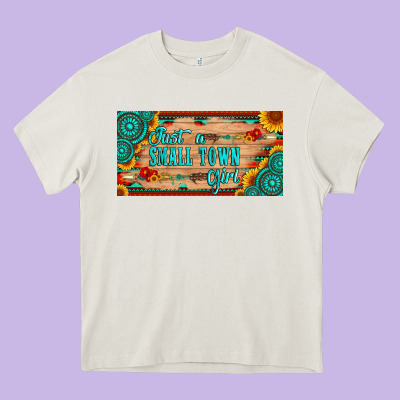 Just A Small Town Girl Wlth Gemstone Arrow And Sunflowers Licanse Plat Heavy Core Tee Designed By Artiststas