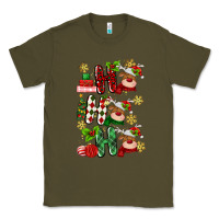 Army Green ho ho ho reindeer Classic Tee - MaliasSmallBusiness