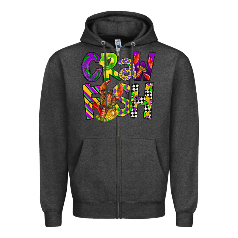 Crawfish Mardi Gras Zipper Hoodie by CowGirlArtShop | Teevron