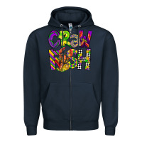 Navy crawfish mardi gras Zipper Hoodie - CowGirlArtShop