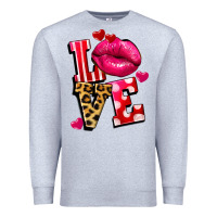 Heather Grey Western love lips Premium Sweatshirt - FaDigitalArtStudio