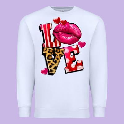 Western Love Lips Premium Sweatshirt Designed By Fadigitalartstudio