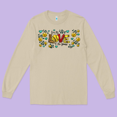 For The Love Of The Game Softball Long Sleeve Tee Designed By Jasminsmagicworld