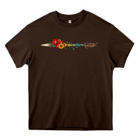 Chocolate Brown flowers and arrow with gemstone Heavy Core Tee - Artiststas