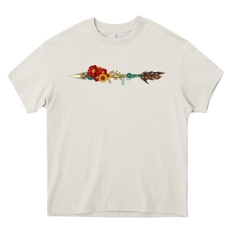 Flowers And Arrow With Gemstone Heavy Core Tee by Artiststas | Teevron