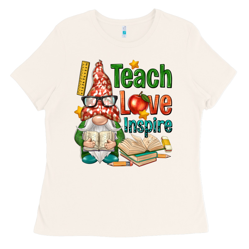 Gnome Teach Love Inspire Ladies Tee by NancyCooperArtShop | Teevron