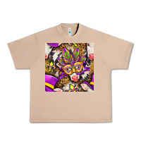 Burro Mardi Gras cow with carnival mask seamless pattern Urban Heavy Tee - BundleAndBundleShop
