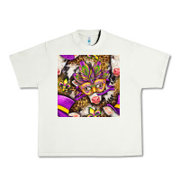 Pistachio Mardi Gras cow with carnival mask seamless pattern Urban Heavy Tee - BundleAndBundleShop