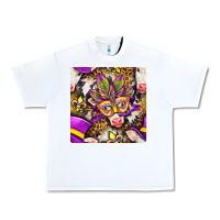 White Mardi Gras cow with carnival mask seamless pattern Urban Heavy Tee - BundleAndBundleShop