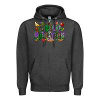 Charcoal Heather child nutrition mardi gras cowgirl Zipper Hoodie - CowGirlArtShop