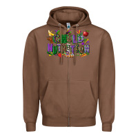 Chestnut child nutrition mardi gras cowgirl Zipper Hoodie - CowGirlArtShop