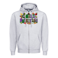 Heather Grey child nutrition mardi gras cowgirl Zipper Hoodie - CowGirlArtShop