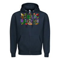 Navy child nutrition mardi gras cowgirl Zipper Hoodie - CowGirlArtShop