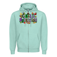 Seafoam child nutrition mardi gras cowgirl Zipper Hoodie - CowGirlArtShop