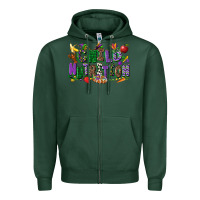 Sports Green child nutrition mardi gras cowgirl Zipper Hoodie - CowGirlArtShop